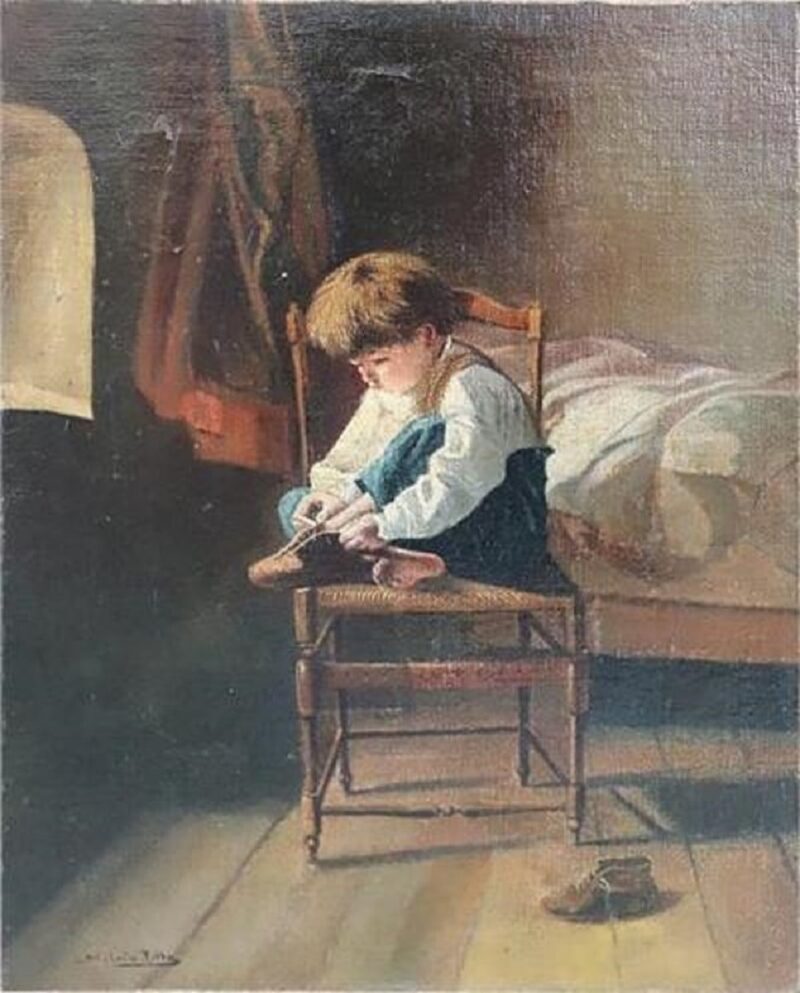 Antique Oil Painting On Canvas