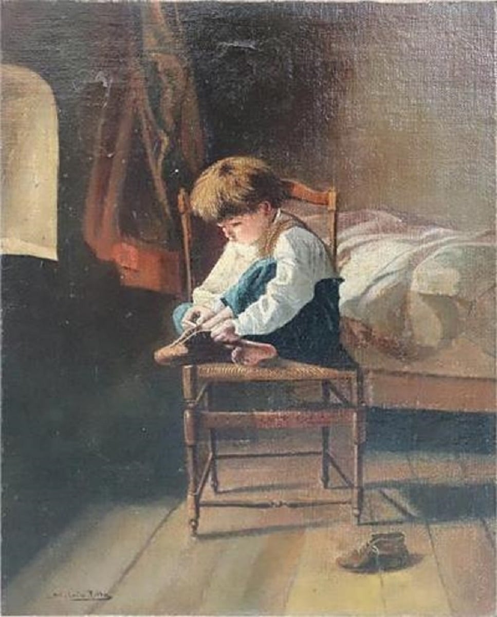 Antique Oil Painting On Canvas