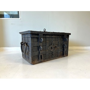 17th Century, Wrought Iron Strong Box / Armada Chest