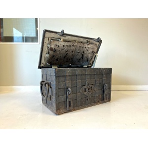 17th Century, Wrought Iron Strong Box / Armada Chest