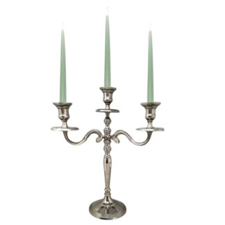 1950s Stunning Candelabra for Three Candles in Stainless Steel. Handmade. Made in Italy