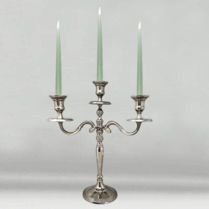 1950s Stunning Candelabra for Three Candles in Stainless Steel. Handmade. Made in Italy - Image 8