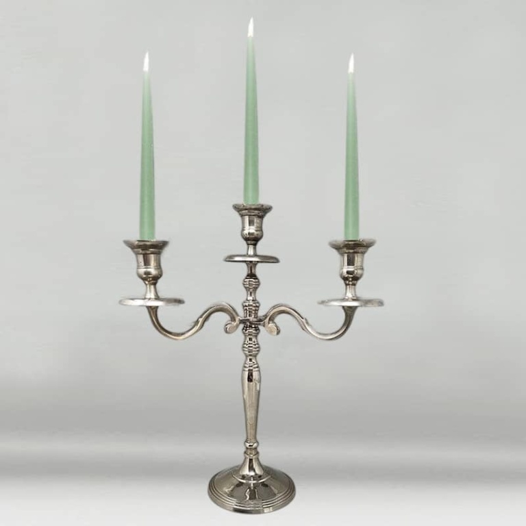 1950s Stunning Candelabra for Three Candles in Stainless Steel. Handmade. Made in Italy - Image 8