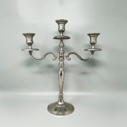 1950s Stunning Candelabra for Three Candles in Stainless Steel. Handmade. Made in Italy - Image 7
