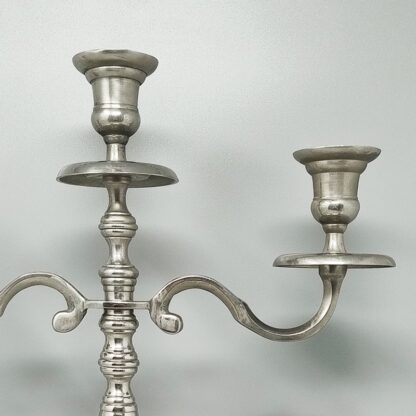 1950s Stunning Candelabra for Three Candles in Stainless Steel. Handmade. Made in Italy - Image 4