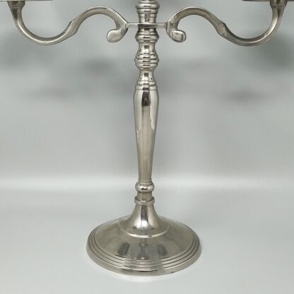 1950s Stunning Candelabra for Three Candles in Stainless Steel. Handmade. Made in Italy - Image 3
