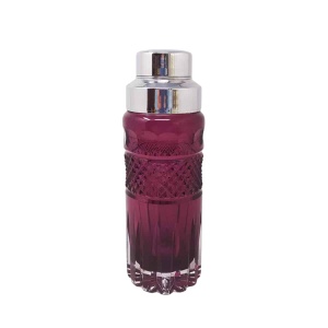 1960s Gorgeous Purple Bohemian Cut Glass Cocktail Shaker. Made in Italy