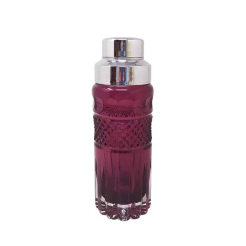 1960s Gorgeous Purple Bohemian Cut Glass Cocktail Shaker. Made in Italy