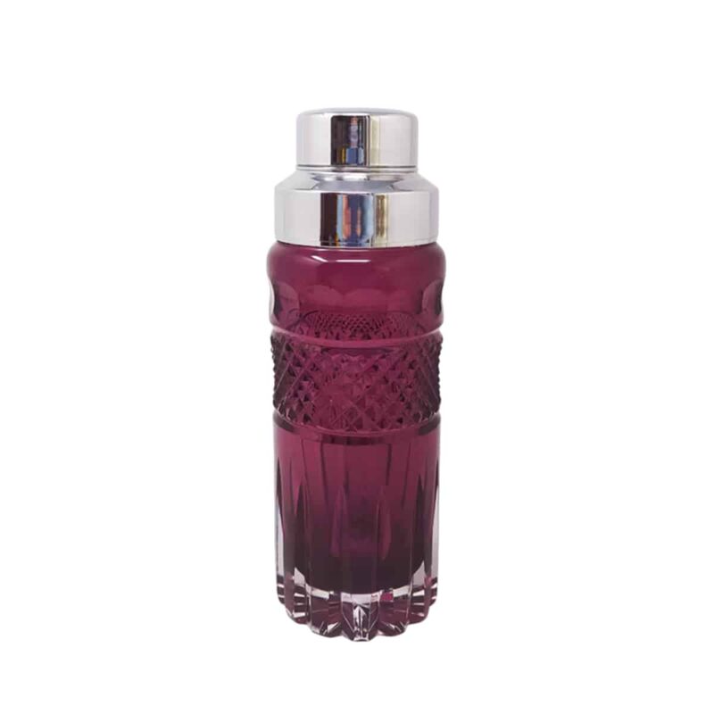 1960s Gorgeous Purple Bohemian Cut Glass Cocktail Shaker. Made in Italy