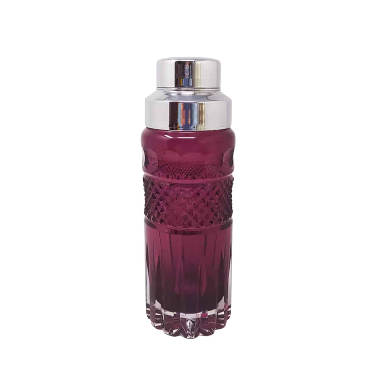 1960s Gorgeous Purple Bohemian Cut Glass Cocktail Shaker. Made in Italy