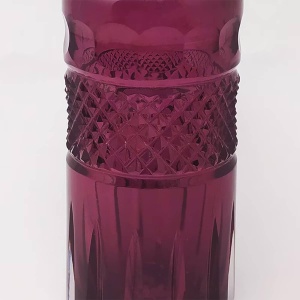 1960s Gorgeous Purple Bohemian Cut Glass Cocktail Shaker. Made in Italy