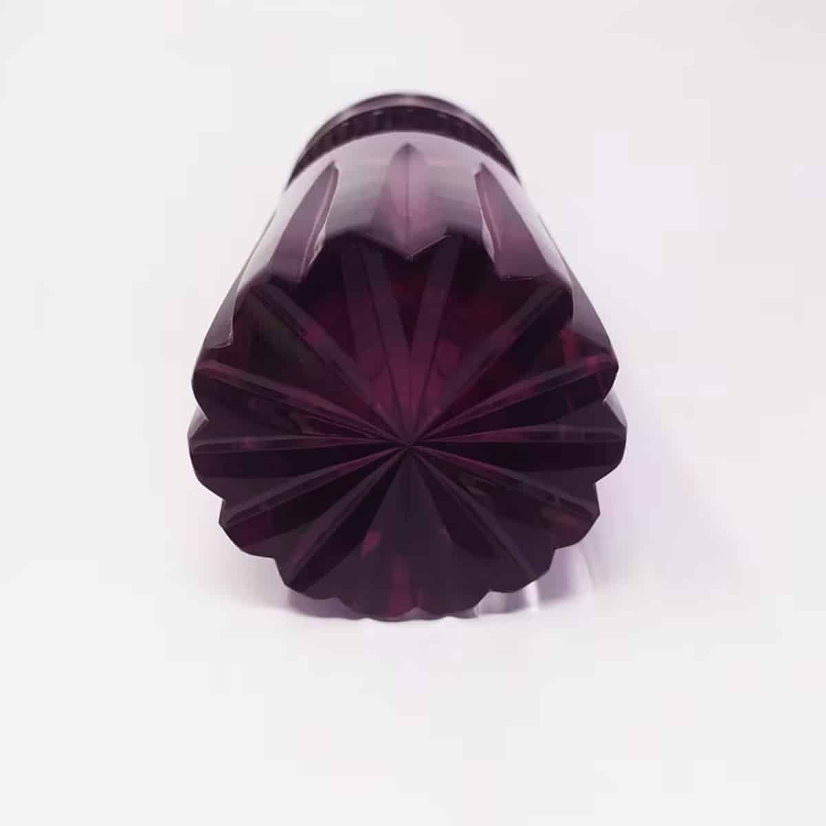 1960s Gorgeous Purple Bohemian Cut Glass Cocktail Shaker. Made in Italy