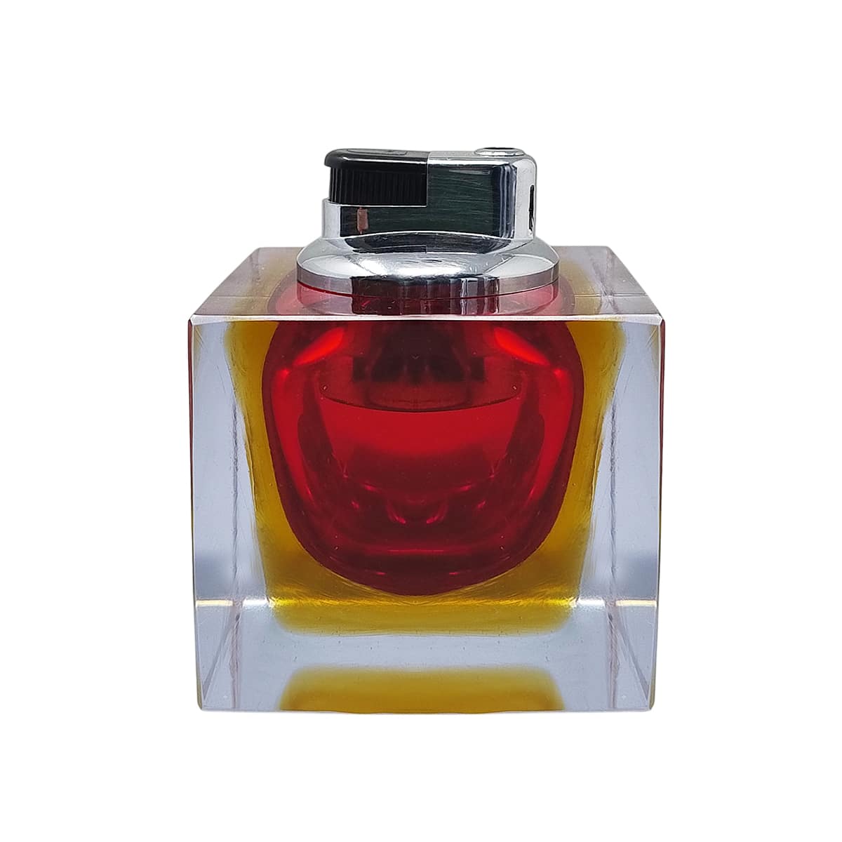 1960s Stunning Red Table Lighter in Murano Sommerso Glass By Flavio Poli for Seguso