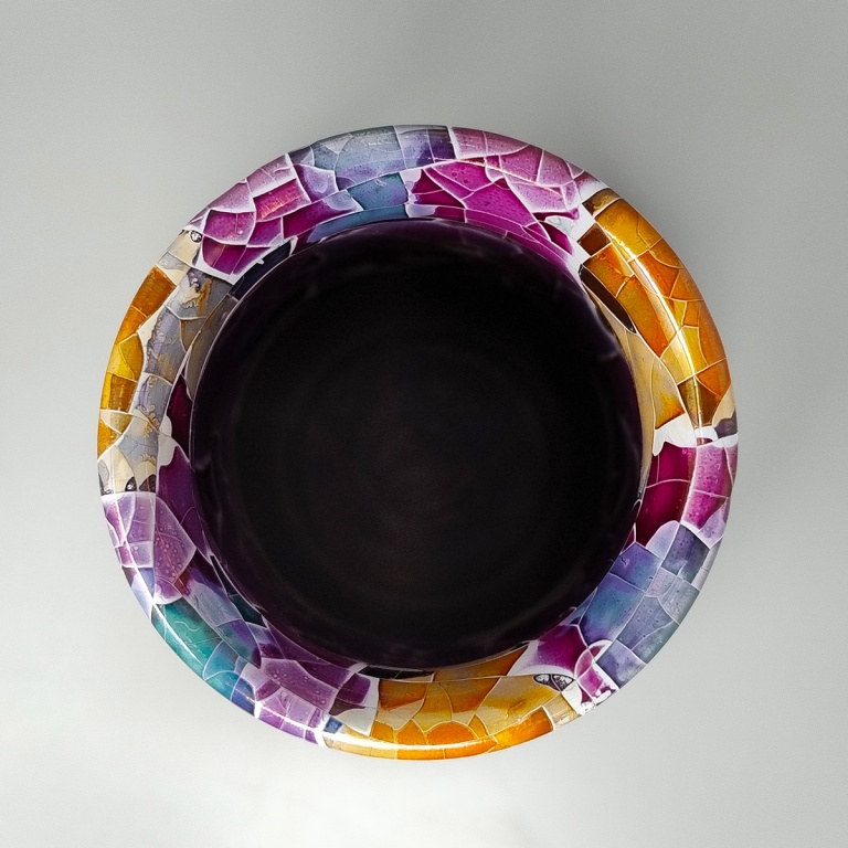 1990s Giuseppe Locci Polycrome Craquelé Vase in Sardinian Ceramic. Made in Italy - Image 8