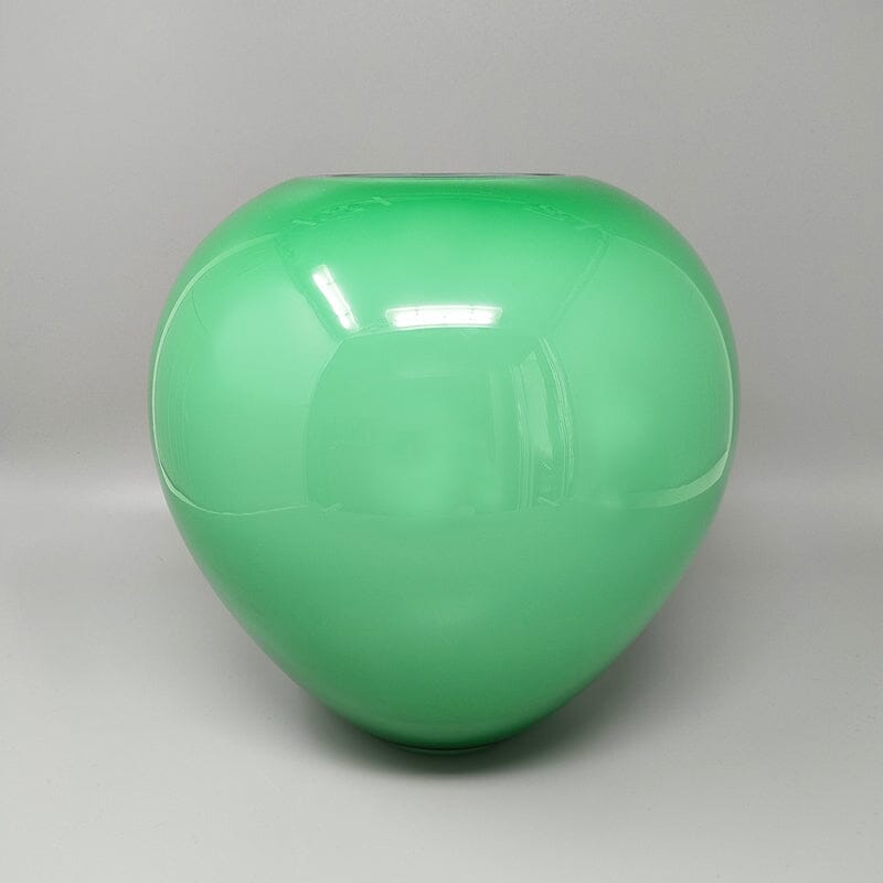 1960s Gorgeous Green Vase by Ind. Vetraria Valdarnese. Made in Italy