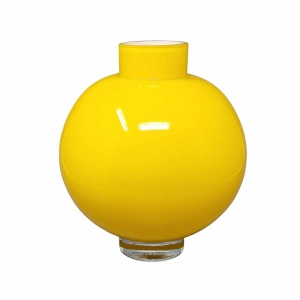 1970s Gorgeous Yellow Vase by Ind. Vetraria Valdarnese. Made in Italy