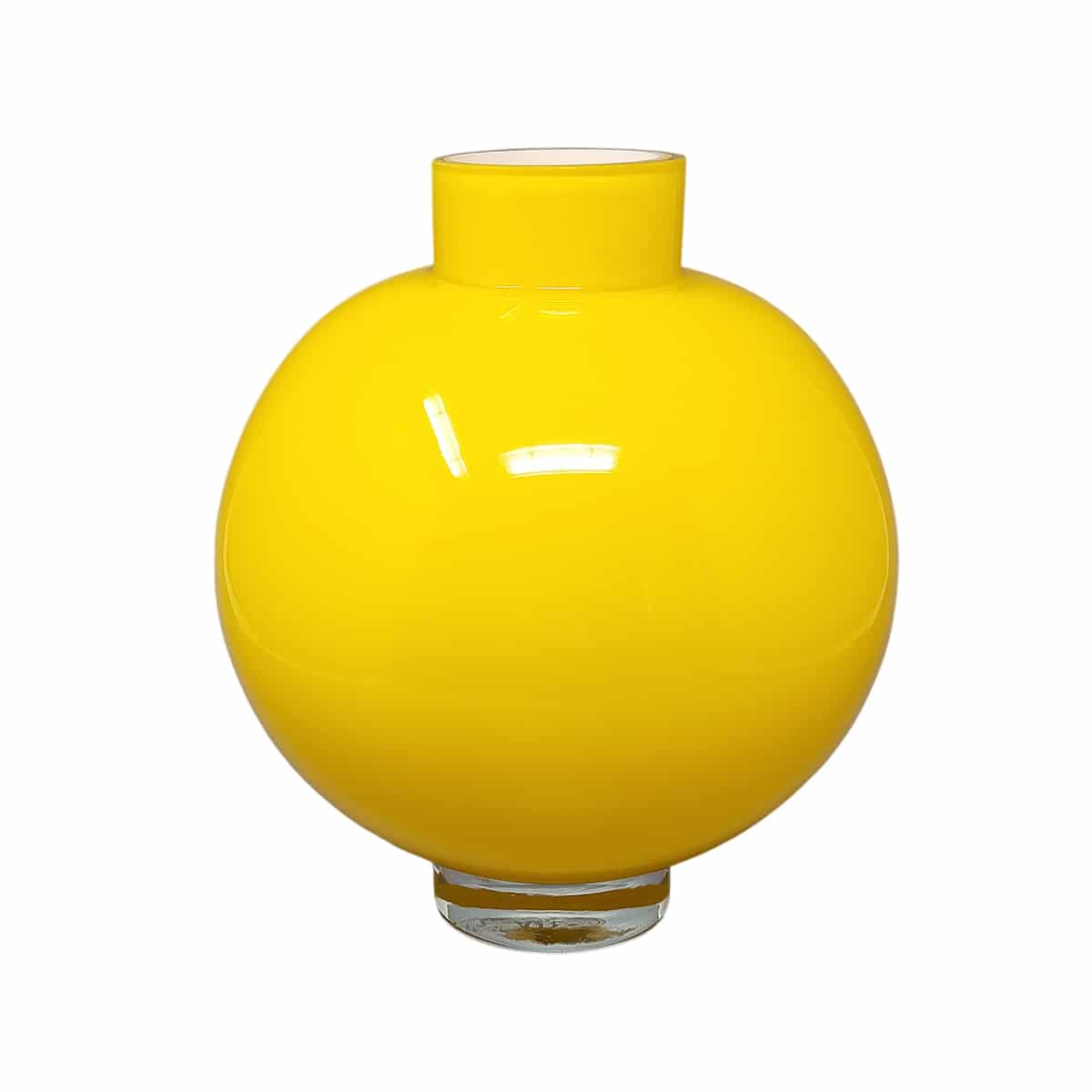 1970s Gorgeous Yellow Vase by Ind. Vetraria Valdarnese. Made in Italy