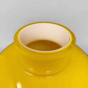 1970s Gorgeous Yellow Vase by Ind. Vetraria Valdarnese. Made in Italy