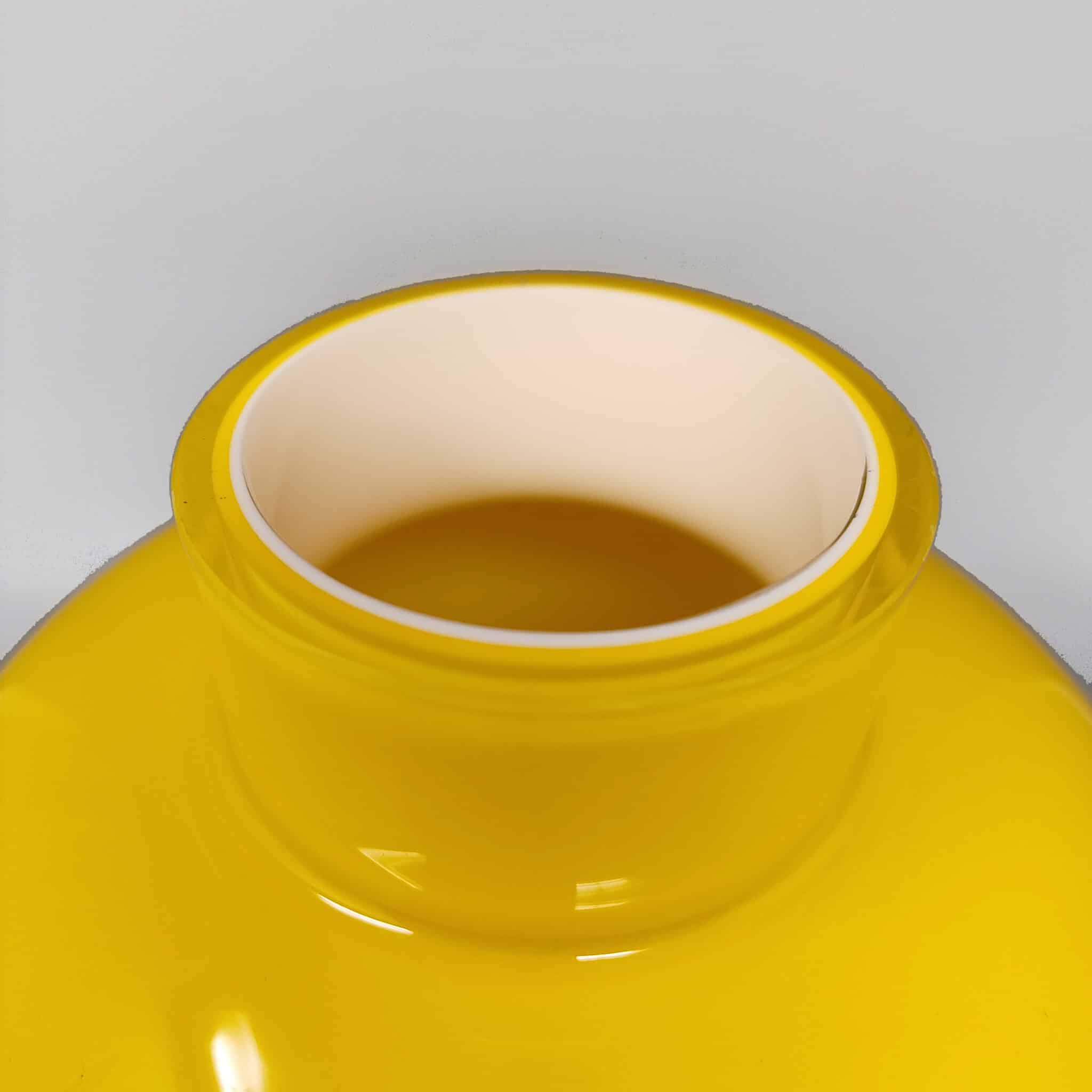 1970s Gorgeous Yellow Vase by Ind. Vetraria Valdarnese. Made in Italy
