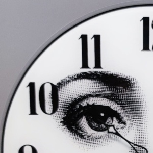 1990s Wall Clock in Glass by Fornasetti. Made in Italy