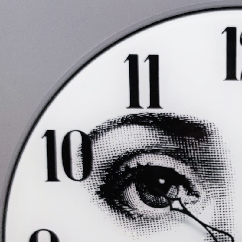 1990s Wall Clock in Glass by Fornasetti. Made in Italy