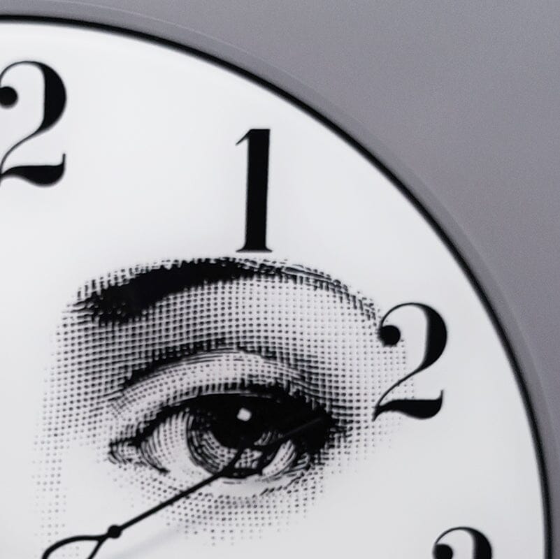 1990s Wall Clock in Glass by Fornasetti. Made in Italy