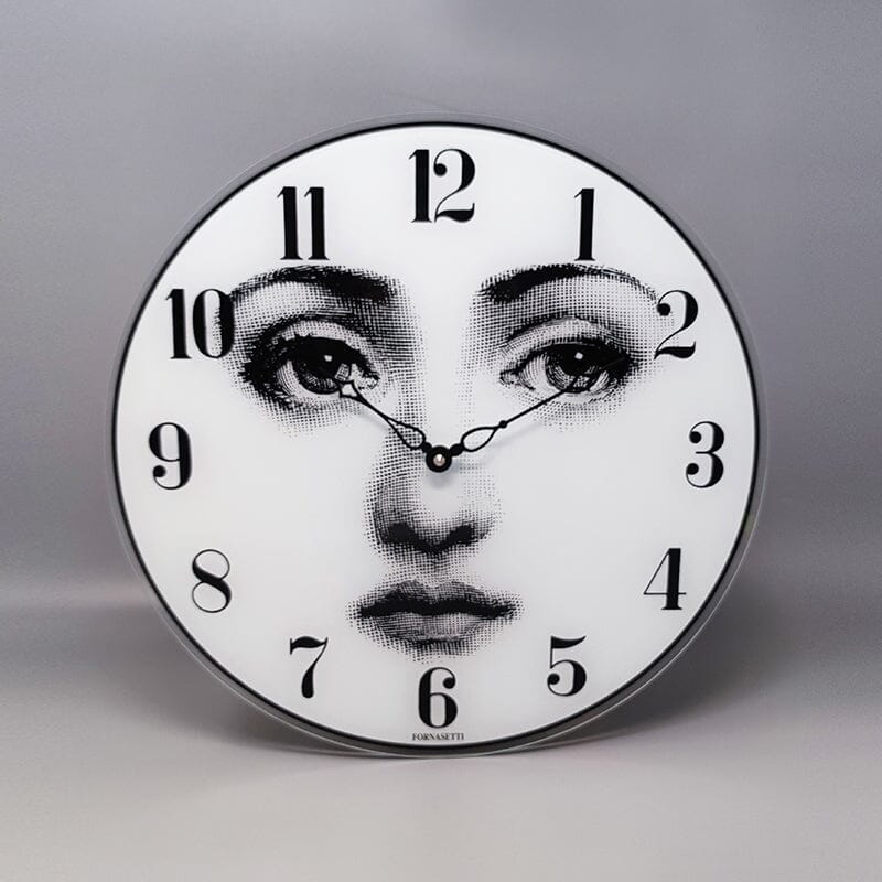 1990s Wall Clock in Glass by Fornasetti. Made in Italy