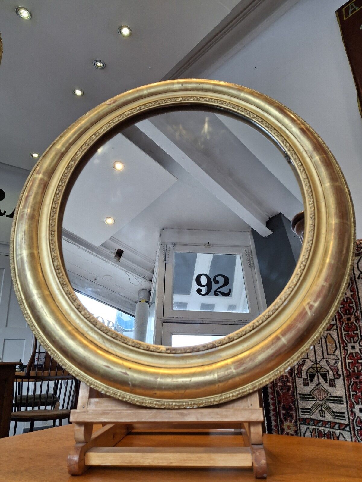 19th Century French Gilt Framed Oval Wall Mirror. Antique/Interiors.