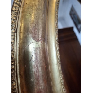 19th Century French Gilt Framed Oval Wall Mirror. Antique/Interiors.