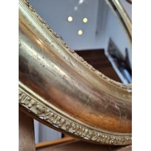 19th Century French Gilt Framed Oval Wall Mirror. Antique/Interiors.