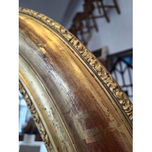 19th Century French Gilt Framed Oval Wall Mirror. Antique/Interiors.