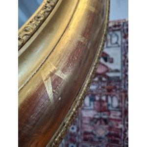 19th Century French Gilt Framed Oval Wall Mirror. Antique/Interiors.