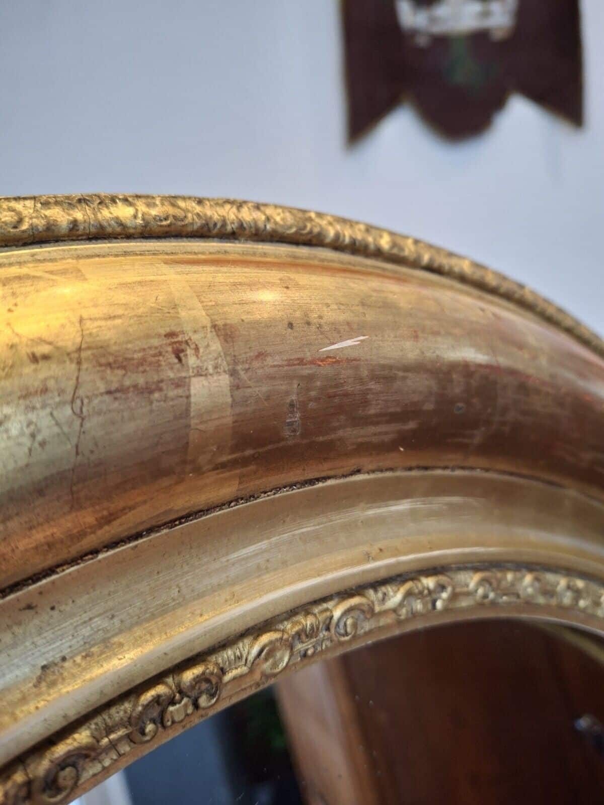 19th Century French Gilt Framed Oval Wall Mirror. Antique/Interiors.