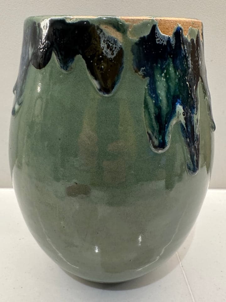 Contemporary Glazed Ceramic Rustic Pottery Vase