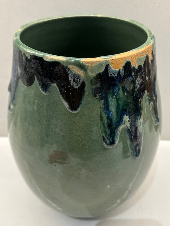 Contemporary Glazed Ceramic Rustic Pottery Vase