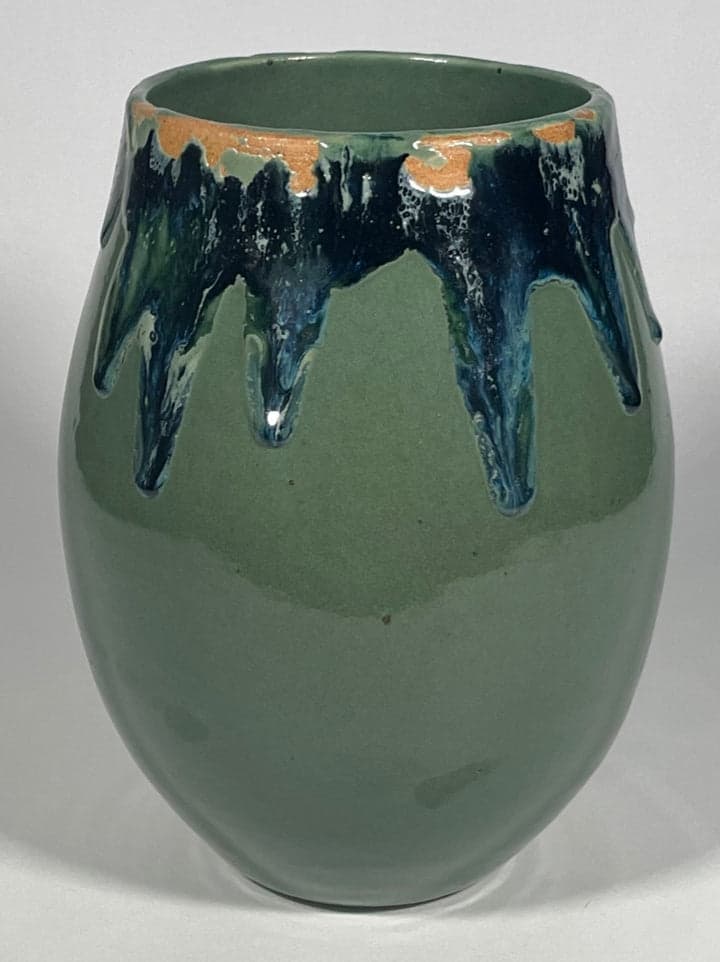 Contemporary Glazed Ceramic Rustic Pottery Vase