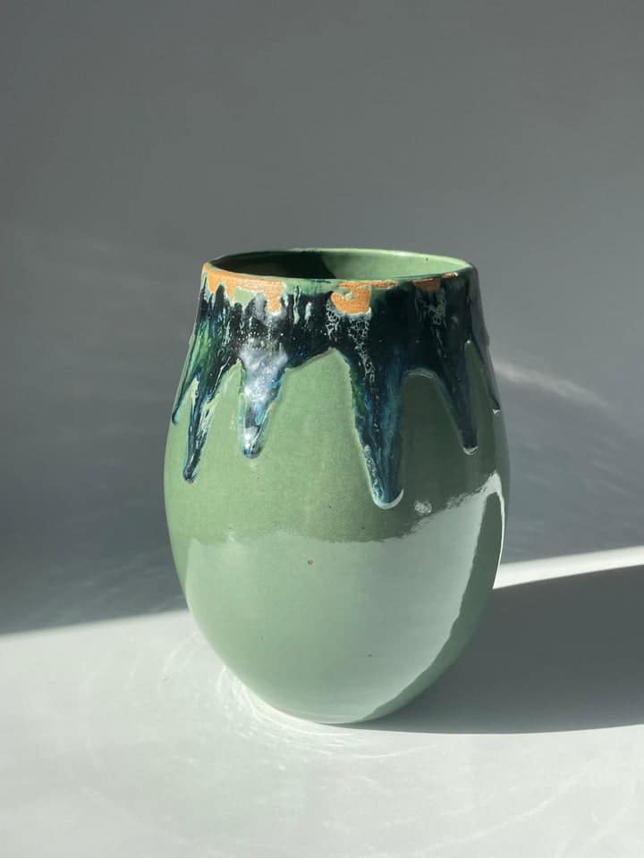 Contemporary Glazed Ceramic Rustic Pottery Vase