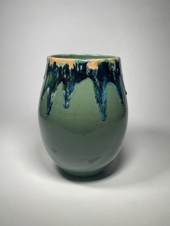 Contemporary Glazed Ceramic Rustic Pottery Vase
