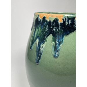 Contemporary Glazed Ceramic Rustic Pottery Vase
