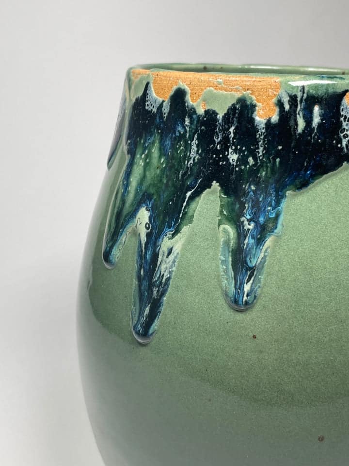 Contemporary Glazed Ceramic Rustic Pottery Vase