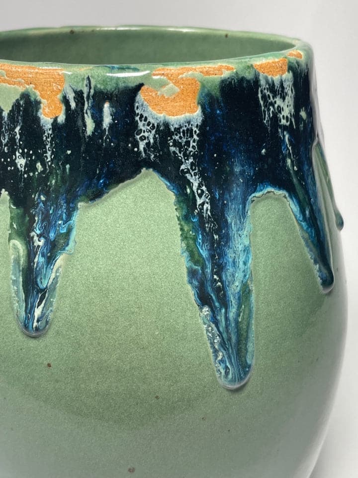 Contemporary Glazed Ceramic Rustic Pottery Vase