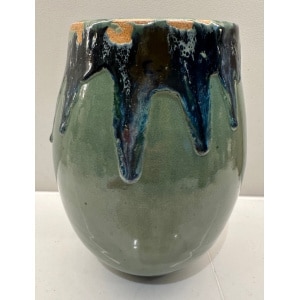 Contemporary Glazed Ceramic Rustic Pottery Vase