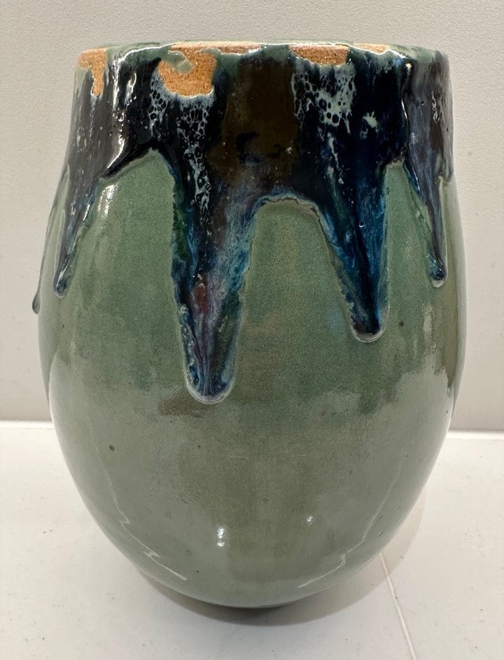 Contemporary Glazed Ceramic Rustic Pottery Vase