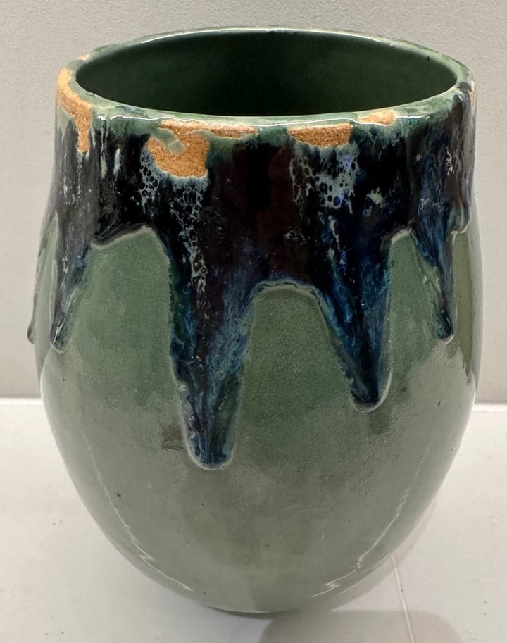 Contemporary Glazed Ceramic Rustic Pottery Vase