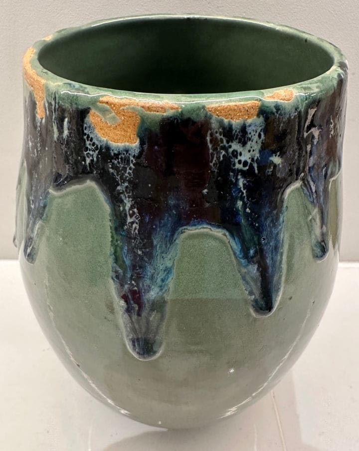 Contemporary Glazed Ceramic Rustic Pottery Vase