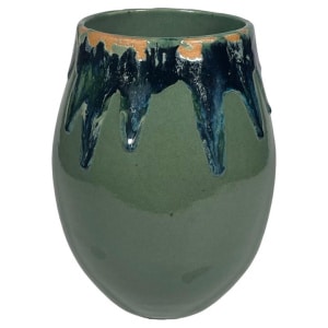 Contemporary Glazed Ceramic Rustic Pottery Vase
