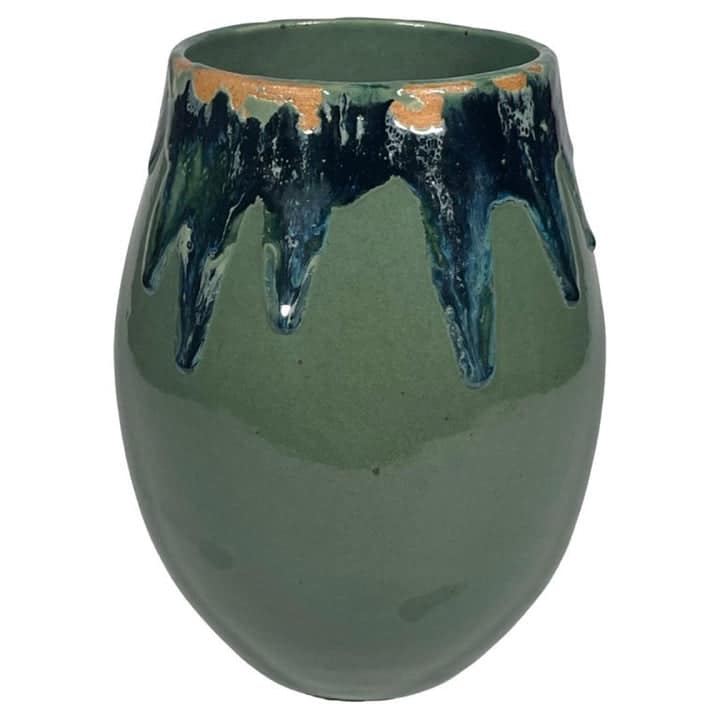 Contemporary Glazed Ceramic Rustic Pottery Vase
