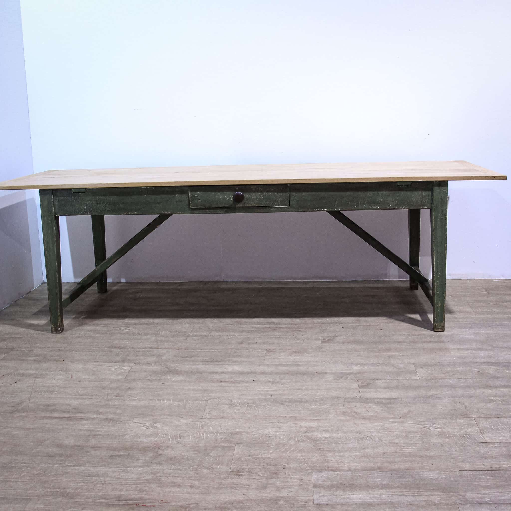 Large Stripped Oak Top Country Kitchen Table