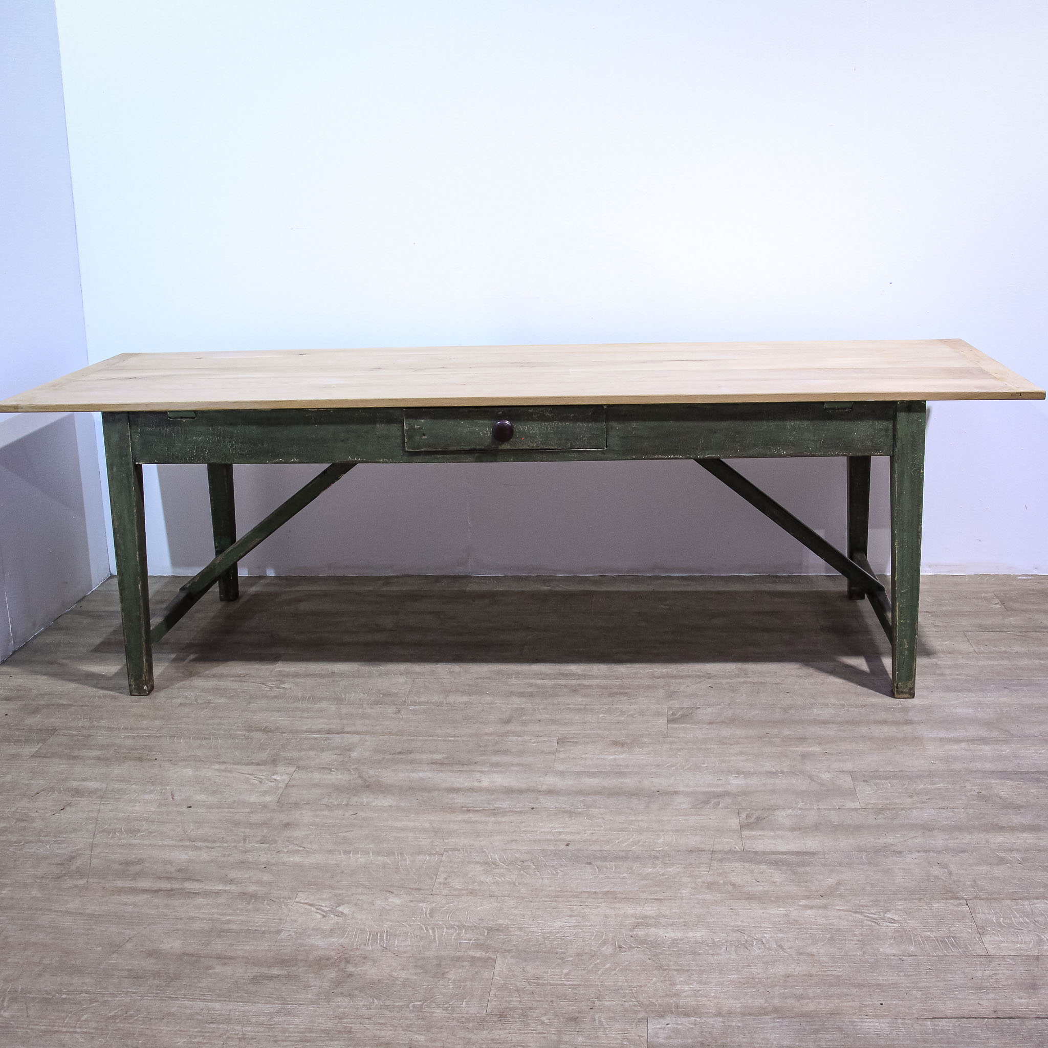 Large Stripped Oak Top Country Kitchen Table