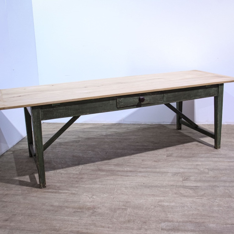 Large Stripped Oak Top Country Kitchen Table
